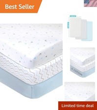 Crib Sheets 3 Pack Jersey Cotton Fitted Baby Bed Sheets Breathable Soft Baby Bed Sheet price