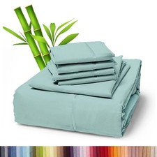 6 Piece Premium Bamboo Sheet Set, Deep Pockets, 50 Colors, 2200 Count, Soft Baby Bed Sheet price