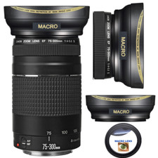 WIDE ANGLE + MACRO LENS FOR Canon EF 75-300mm f/4-5.6 III Lens EOS Rebel T5 T7 Lenses price