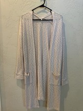 candies Women’s Pink Solid Knit Open Front Long Sleeve Cardigan w/ Pockets, L Girls' Sweater & Cardigan & Knitwear price