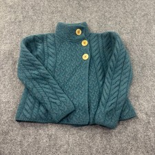 Aran Woollen Mills Cardigan Kids Teal Merino Wool Cable Knit Ireland Sweater Girls' Sweater & Cardigan & Knitwear price