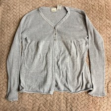 LL Bean Cardigan Sweater Size L 14-16 Girls Gray Ribbed Knit Cotton Preppy Girls' Sweater & Cardigan & Knitwear price