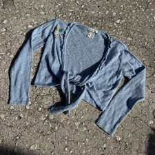 Matilda Jane Blue Knit Cotton Open Front Cardigan Sweater Button V-Neck Sz 10 Girls' Sweater & Cardigan & Knitwear price