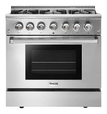 Thor Kitchen 36 Inch Dual Fuel Range - Professional Half Price New Open box Electric Kitchen Appliances (Display-Outlet) price