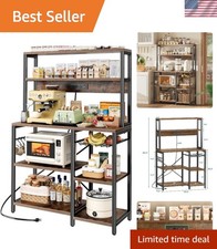 Kitchen Storage Shelf with Power Outlet Wire Basket Coffee Bar S Hooks Organizer Electric Kitchen Appliances (Display-Outlet) price
