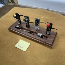 Turntable Cartridges Headshell Stand Display Walnut - Four + Accessories- Read Turntable & Accessories price
