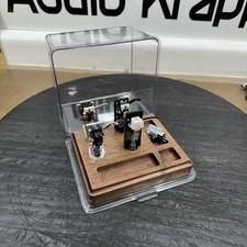 Turntable Cartridges Headshell Display Walnut + Acrylic -Four + Accessories Read Turntable & Accessories price