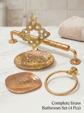 Moroccan Handmade Brass Bathroom Accessories Set Vintage Towel Ring Holder Gift Bathtub & Toilet Grab Bars price