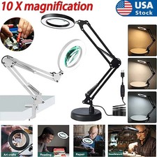 10X Magnifying Glass LED Desk Lamp With Base and Clamp forJewelry Making/Reading Magnifying Glass price