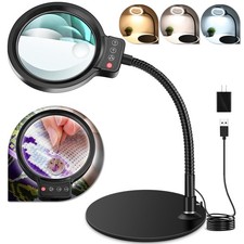 10X 30X Magnifying Glass with Light and Stand, 72 3 Color Modes Stepless Dimm... Magnifying Glass price