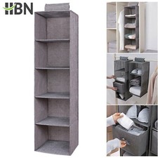 HBN 5 Section Hanging Closet Organizer, Heavy Duty Hanging Shelves for Clothes Wardrobe & Closet price