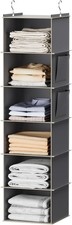 6 Shelf Hanging Closet Organizer And Storage Grey Wardrobe Hanger Shelf Wardrobe & Closet price
