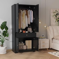 71" Armoire Wardrobe Closet Furniture Storage with Hanging Rod Drawer 4 Doors Wardrobe & Closet price