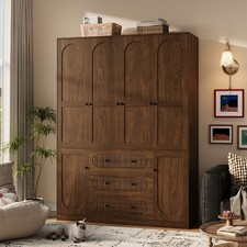 Armoire Wardrobe Closet with Drawers: 72" Tall 6 Doors Armoire Wardrobe Closet Wardrobe & Closet price