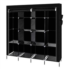 67" Clothes Closet Portable Wardrobe Clothes Storage Rack 12 Shelves 4 Side Pock Wardrobe & Closet price
