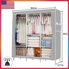 New Design Portable Closet Wardrobe Clothes Rack Storage Organizer Shelf Fabric Wardrobe & Closet price