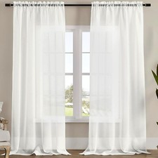 63" Inches Long - 2 Panels Sheer Window Rod Pocket Curtain Set Sheer Curtain price