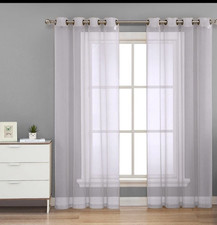 2PC GROMMET SOLID VOILE SHEER PANEL WINDOW CURTAIN TREATMENT DRAPE NEW DECOR Sheer Curtain price