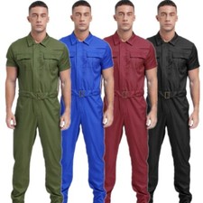 Men's Short Sleeve Jumpsuit Romper Dustproof Dungarees Coveralls Work Overall Men's Jumpsuit price