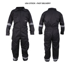 Men Black Coverall Overall Boilersuit Construction Industrial Work Wear Jumpsuit Men's Jumpsuit price