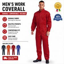Men’s High Visibility Work Coveralls Reflective Tape Mechanic Jumpsuit Workwear Men's Jumpsuit price
