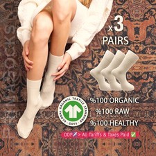 3 Pairs Set of 100% Organic Cotton Socks for Women - GOTS Certified Dye Free Women's Socks Set price