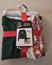 art class Women’s M Fleece Fair Isle Penguin Pajama Set w/ Headband, Socks Women's Socks Set price