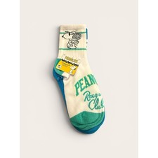 Peanuts Snoopy Woodstock Racquet Club Mid Crew Socks 2 Pack Blue Cream NWT 4-10 Women's Socks Set price