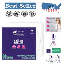 Luxury White Pocket Tissues, 80 Total - 3-Ply Absorbent Packs for Travel Tissue price