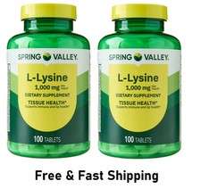Spring Valley L-Lysine 1000 mg Tablets for Tissue Health, 100 Ct, 2-Pack Tissue price