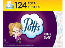 Puffs Ultra Soft Facial Tissues, 1 Family Size Box, 124 Tissues per Box Tissue price