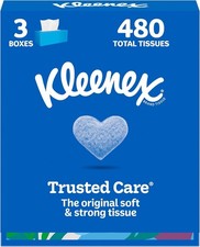 Kleenex Trusted Care 2-Ply Tissues, 3 Flat Boxes 160 Each, 480 Total Tissue price