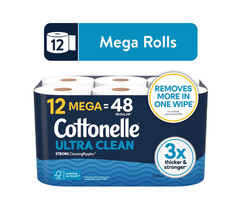 Cottonelle Ultra Clean Toilet Paper, Strong Toilet Tissue, 12 Mega Rolls Tissue price