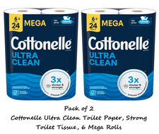 Cottonelle Ultra Clean Toilet Paper, Strong Toilet Tissue, 6 Mega Rolls (2 Pack) Tissue price