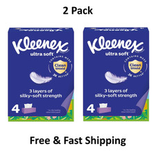 Kleenex Ultra Soft Facial Tissues, 4 Flat Boxes, 120 Tissues per Box, 3-Ply( 2Pk Tissue price