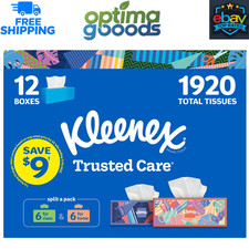 Kleenex Trusted Care 2-Ply Facial Tissues, 12 Boxes – 160 Tissues Each. Tissue price