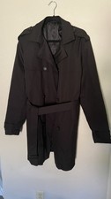 Classic Men's Size XXL Black Double Breasted Trench Coat Belted Rain Jacket Men's Trench Coat price