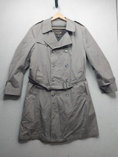 VTG Botany 500 Trench Coat Men 40R Gray Dbl Breast Belted Zip Out Liner Belted Men's Trench Coat price