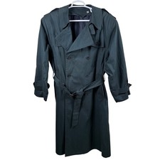 London Fog Men's Double-Breasted Belted Trench Coat 42 REG Green Made in USA Men's Trench Coat price