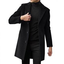 Men's Long Wool Trench Coat Classic Winter Business Overcoat Formal Jacket **** Men's Trench Coat price