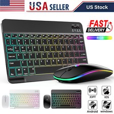 RGB Backlit Wireless Keyboard & Mouse Combo - Bluetooth Set for iPad, PC& Laptop Keyboard - Mouse price