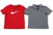 Nike Dri-FIT Red Tee + Under Armour Gray Polo Boys 2T/24M 2pc Outfit Set Boys' Clothing Set price