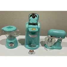 Kids Toy Kitchen Appliance Set Teal Coffee Maker Stand Mixer Blender 3pc Bundle Electric Kitchen Appliances Dowry Sets price