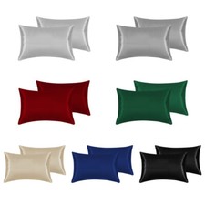 2 Pack Luxury Satin Silk Pillowcase Silk Cover Standard Queen King Pillow Cover Pillowcase price