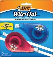 BIC Wite-Out Brand EZ Correct Correction Tape, 39.3 Feet, 2-Count Pack of White Correction Tape price