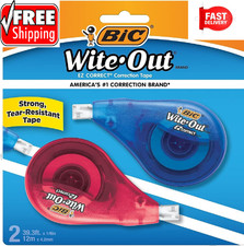 BIC Wite-Out Brand EZ Correct Correction Tape, 39.3 Feet, 2-Count Pack of White Correction Tape price
