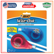 BIC Wite-Out Brand EZ Correct Correction Tape, 39.3 Feet, 2-Count Pack of white Correction Tape price
