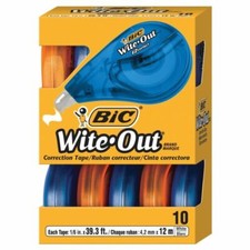 BIC® Wite-Out® Brand EZ Correct® Correction Tape, White, 10 Pack Correction Tape price