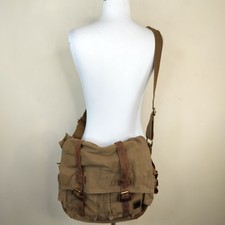 Muchuan Canvas & Leather Messenger Crossbody Bag Unisex Utility Gorpcore Rugged Unisex Messenger Bag price