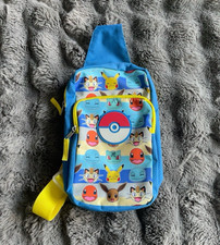 Pokemon Kids Crossbody Sling Bag Pikachu Eevee Pokeball Adjustable Blue Backpack Unisex Messenger Bag price